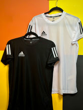 Adidas Unisex Basic Kickboxing T-Shirt adiKBTS100, Moisture-Wicking Polyester, Black and White colors, XS to XXL sizes