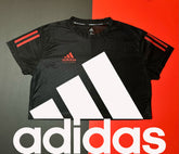 Adidas Unisex Basic Kickboxing T-Shirt adiKBTS100, Moisture-Wicking Polyester, Black and White colors, XS to XXL sizes, Adidas Logo