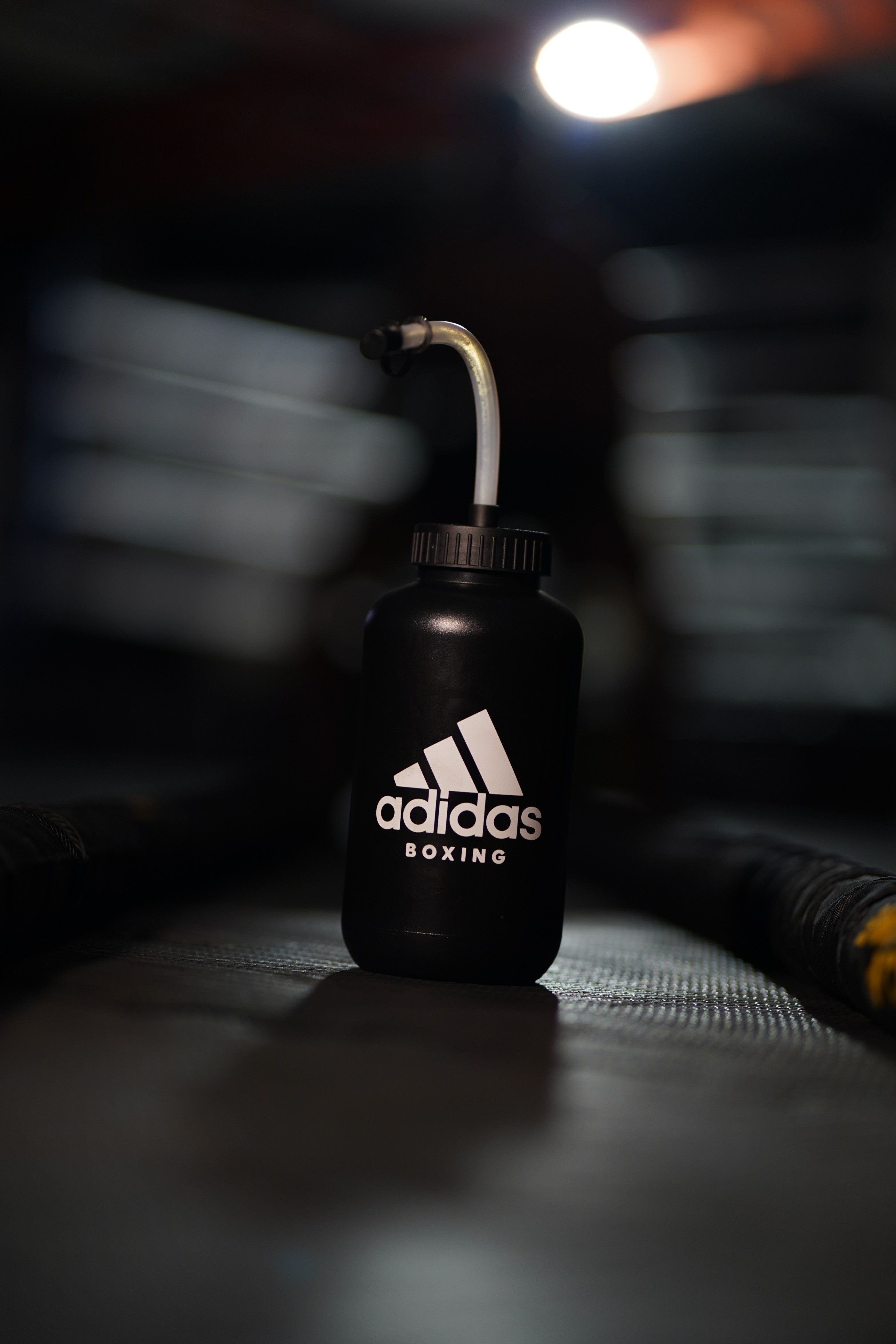 Adidas Black Boxing Water Bottle with Long Straw adiBWB011L, Ideal for Boxing Lacrosse Hockey Football Sports and Fitness Gym Hydration - Sports Leak Proof squeeze water jugs with battle rope